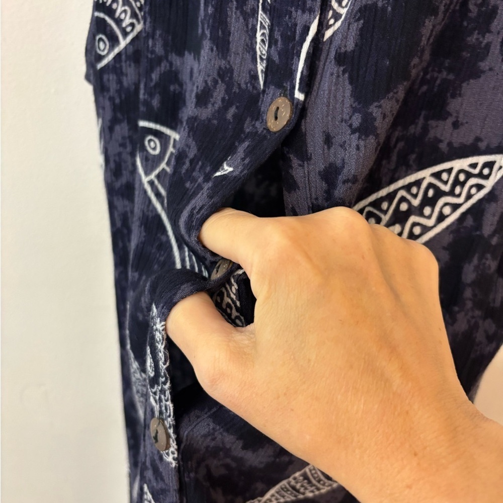 Kaktus Batik Sardine Girl Fish Print Midi Dress - Picture 6 of 6